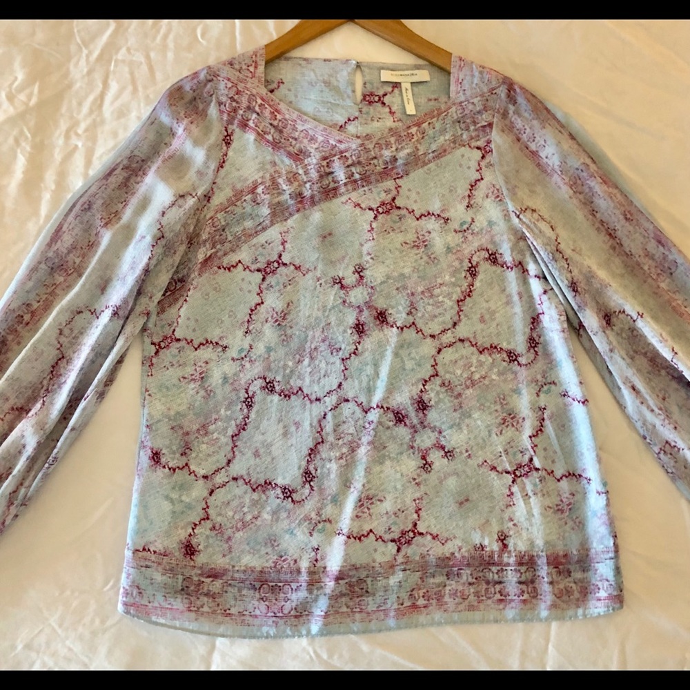 BCBGMAXAZRIA RUNWAY LEONIE SILK TOP, Size Small